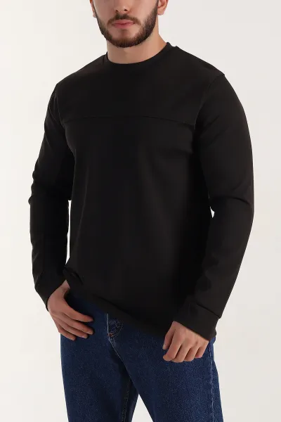 Kahverengi Bisiklet Yaka Uzun Kollu Erkek Sweatshirt 396901