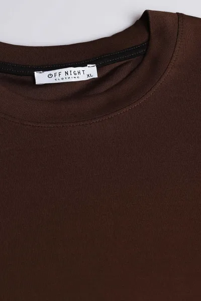 Kahverengi Bisiklet Yaka Uzun Kollu Erkek Sweatshirt 396969