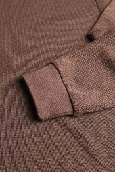 Kahverengi Regular Fit Yarım Balıkçı Yaka Uzun Kollu Erkek Sweatshirt 397043