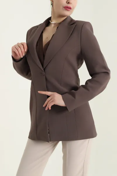 Kahverengi Blazer Atlas Kadın Ceket 429783