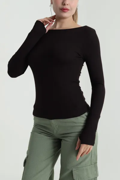 Kahverengi Buzzy Kadın Bluz 484384