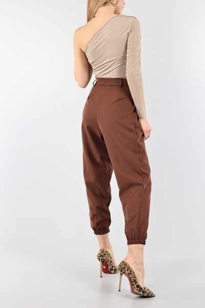 Kahverengi Cepli Balon Bayan Pantolon 95539
