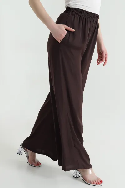 kahverengi-cepli-bel-lastikli-tencel-kadin-pantolon-446679