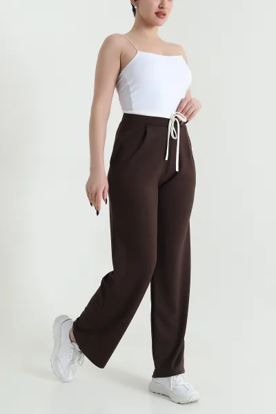 Kahverengi Cepli Pileli Modal Kadın Pantolon 451587