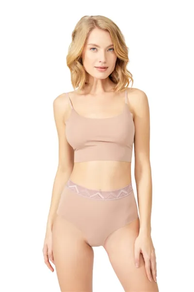 kahverengi-ch4039-desenli-lastikli-yuksek-bel-lazer-kesim-bikini-kulot-237084