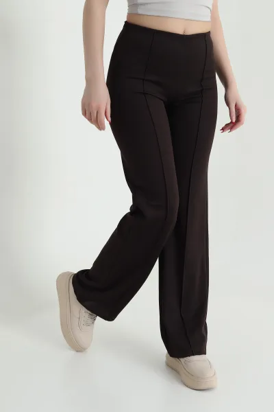 Kahverengi Çimalı Kadın Pantolon 437903