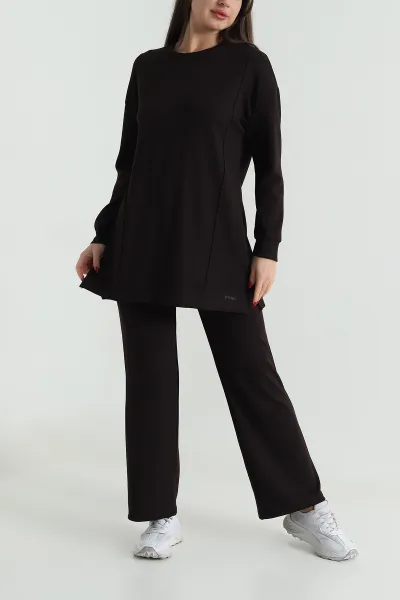 kahverengi-cimali-tunik-pantolon-oysho-kadin-ikili-takim-493542