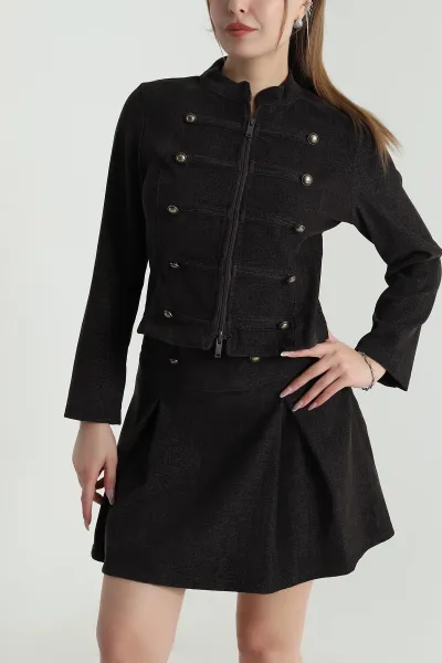 Kahverengi Denim Modal Premium Kadın İkili Takım 489860