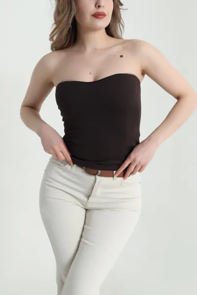 Kahverengi Destekli Oysho Kadın Bluz 460327