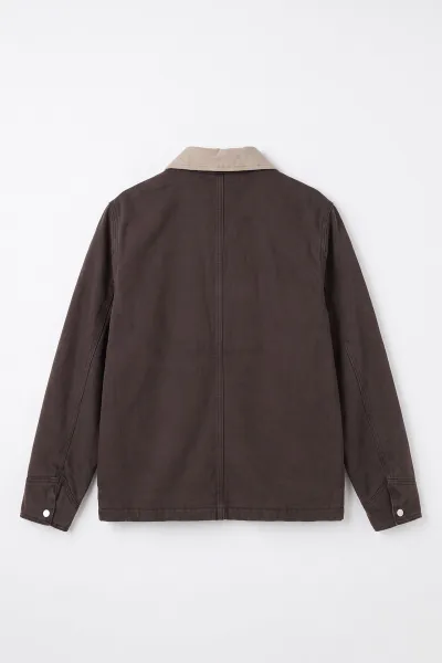 Kahverengi Dolumlu Polo Yakalı Gabardin Kadın Mont 500207