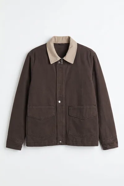 Kahverengi Dolumlu Polo Yakalı Gabardin Kadın Mont 500207
