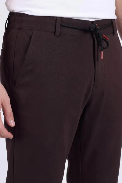 Kahverengi Duble Paça Double Kumaş Pantolon 472201