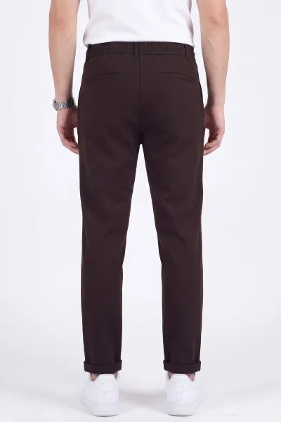 Kahverengi Duble Paça Double Kumaş Pantolon 472201