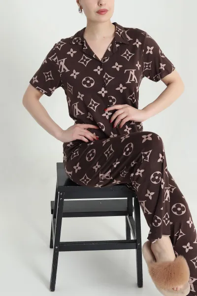 kahverengi-dugmeli-viskon-kadin-pijama-takimi-466685
