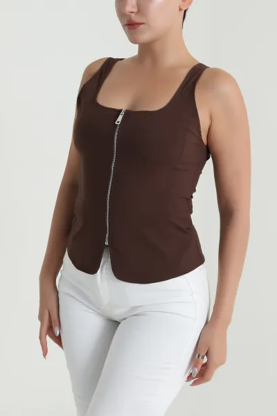 kahverengi-fermuarli-askili-tencel-kadin-bluz-482542