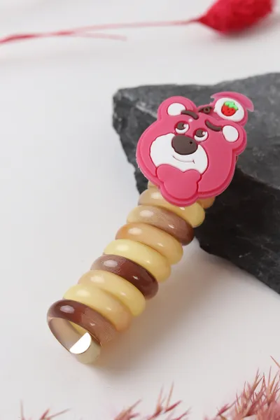 Kahverengi Figürlü Spiral Toka 293406