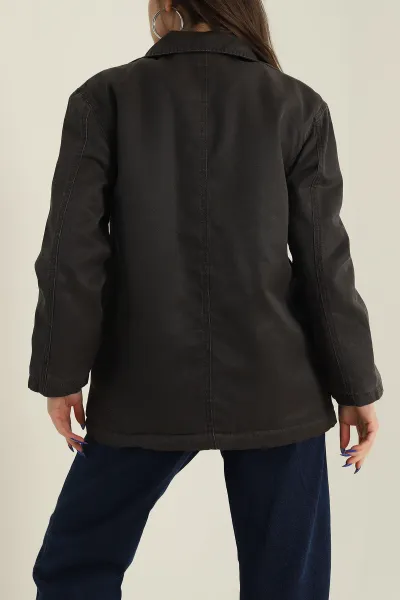 Kahverengi Filotalı Barbour İçi Kürklü Mont 427720