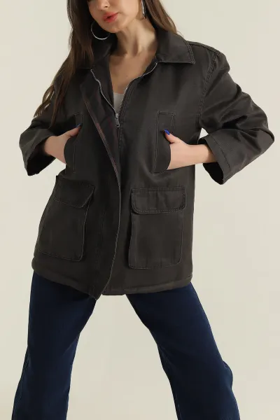 Kahverengi Filotalı Barbour İçi Kürklü Mont 427720