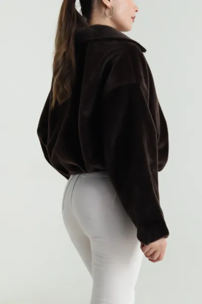 Kahverengi Fox Bomber Kadın Mont 483984