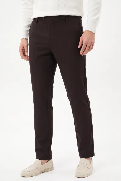 Kahverengi Gabardin Erkek Pantolon 491677