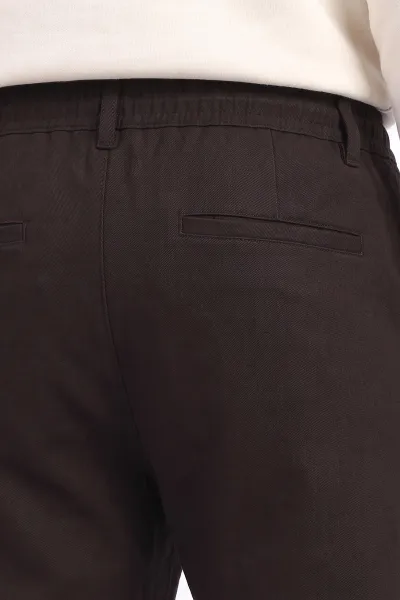Kahverengi Gabardin Kumaş Bağlamalı Erkek Pantolon 491672