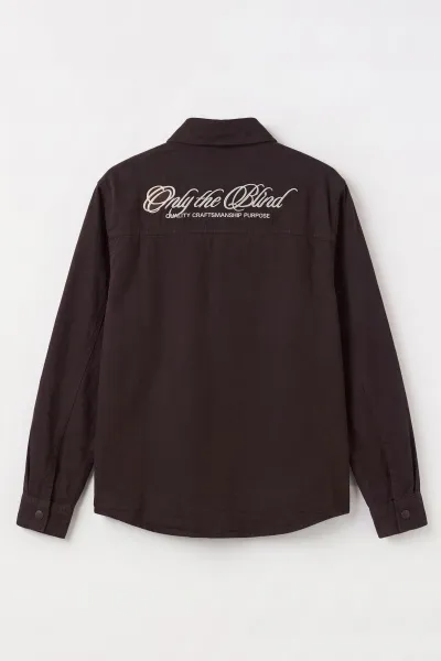 Kahverengi Gabardin Nakışlı Erkek Ceket 491814