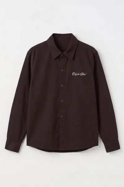 Kahverengi Gabardin Nakışlı Erkek Ceket 491814