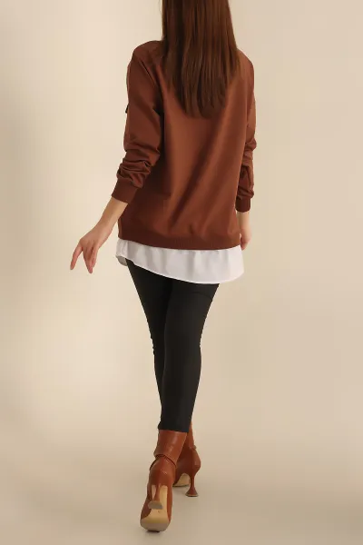 Kahverengi Garnili Yeni Sezon İki İp Tunik 245356