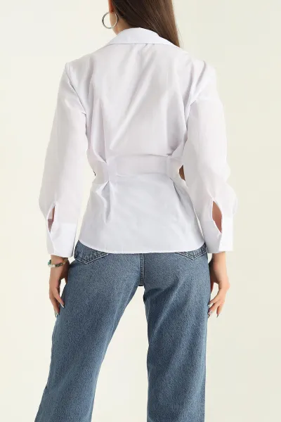 Kahverengi Garnilli Poplin Bayan Gömlek 316318