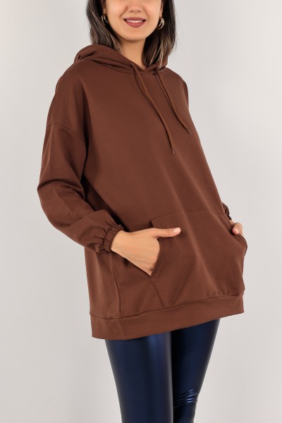 Kahverengi İki İp Bayan Sweat Tunik 130229