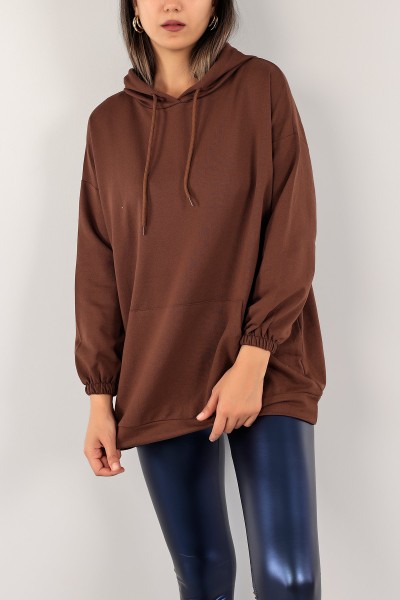 Kahverengi İki İp Bayan Sweat Tunik 130229