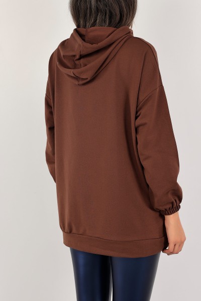 Kahverengi İki İp Bayan Sweat Tunik 130229