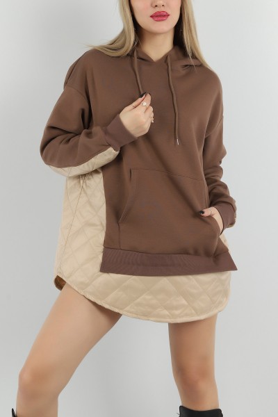 Kahverengi Kapitone Garnili Şardonlu Sweat 149903