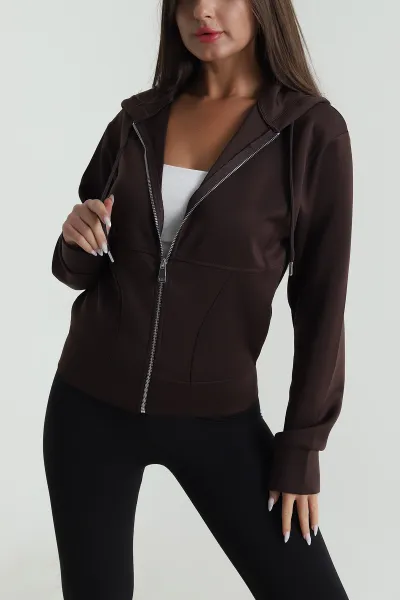 kahverengi-kapusonlu-kadin-scuba-fermuarli-sweat-487996