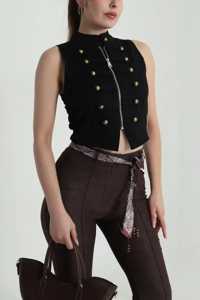 Kahverengi Kemerli Massimo Kadın Pantolon 485984