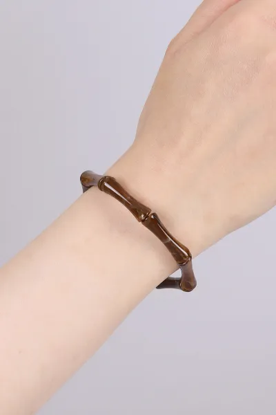 Kahverengi Kemik Görünümlü Lastikli Unisex Bileklik 460528