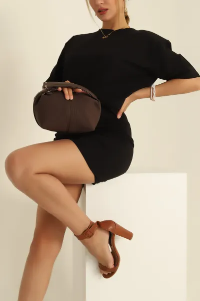 Kahverengi Keten Mini Boy Kadın El Çantası 283269