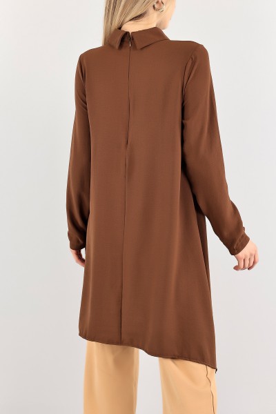 Kahverengi Kolyeli Aerobin Kumaş Tunik 109426