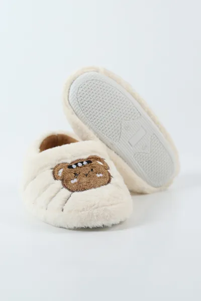 Kahverengi Krem ( 29 - 34 ) Peluş Figürlü Erkek Çocuk Panduf 500321
