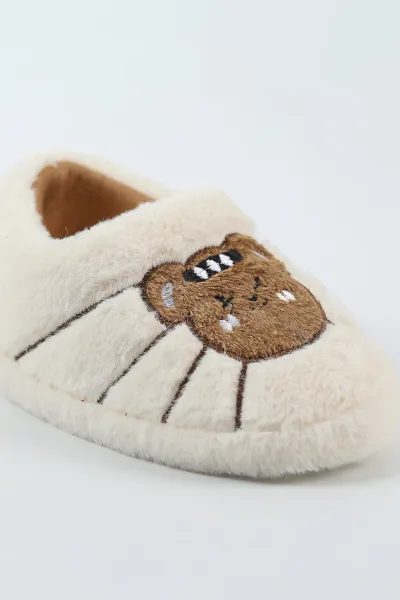 Kahverengi Krem ( 29 - 34 ) Peluş Figürlü Erkek Çocuk Panduf 500321