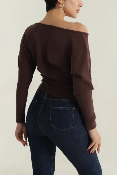 Kahverengi Likralı Modal Kadın Badi 413957