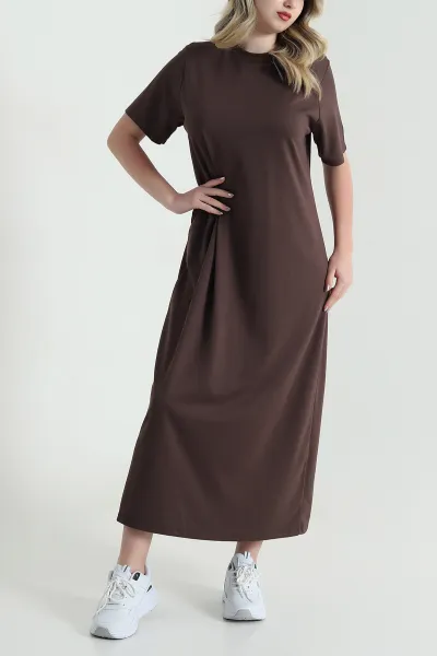 kahverengi-likrali-oysho-kadin-elbise-461586