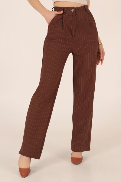 Kahverengi Likralı Palazzo Pantolon 173182