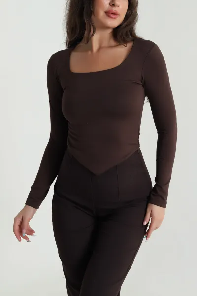 Kahverengi Modal Kadın Bluz 484363