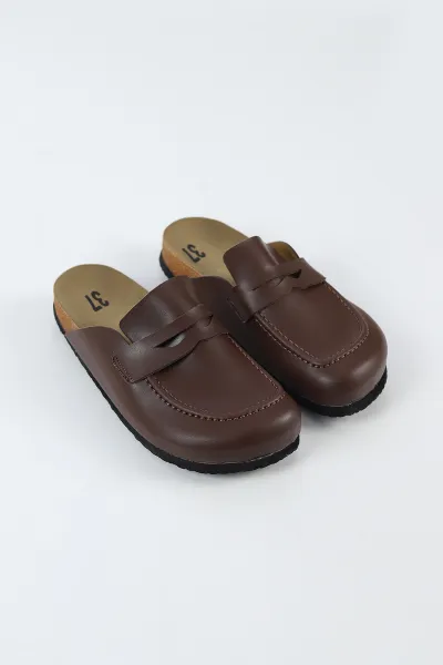 Kahverengi Kadın Loafer Terlik 497923