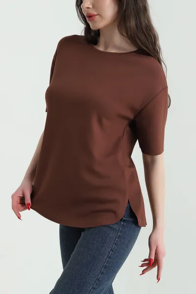 kahverengi-oval-kesim-oysho-kadin-tisort-437676