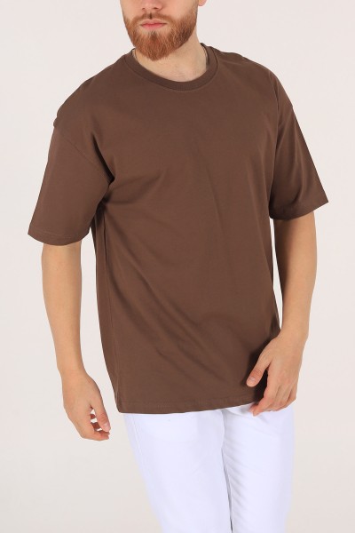 Kahverengi Oversize Erkek Tişört 170995