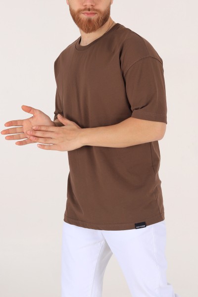 Kahverengi Oversize Erkek Tişört 170995