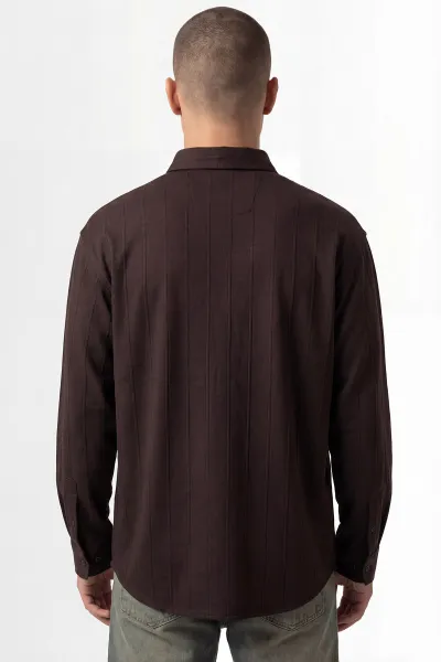 Kahverengi Oversize Yeni Sezon Erkek Gömlek 448977
