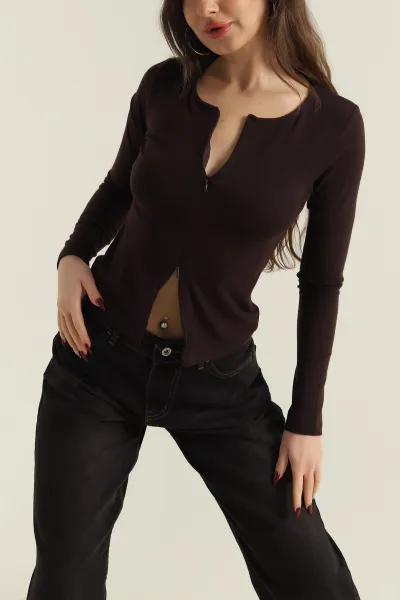 kahverengi-oysho-cift-taraf-fermuarli-kadin-bluz-420728